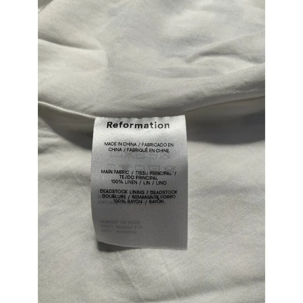 Reformation 'Kieryn' White Linen Dress Size 2 - Picture 5 of 5